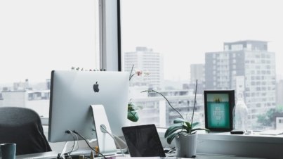 closeup photo of silver iMac