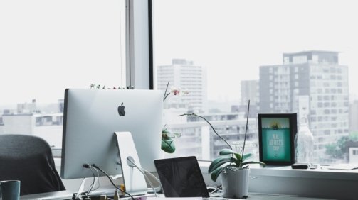 closeup photo of silver iMac