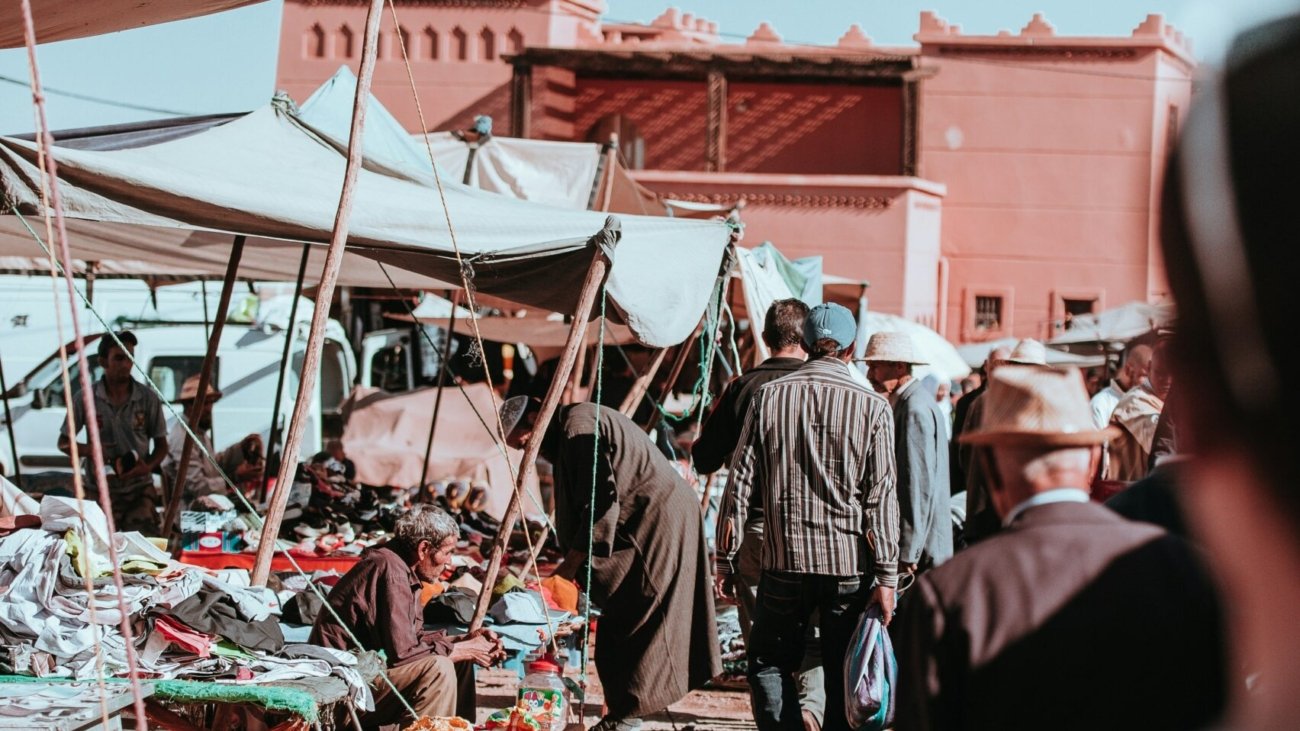 group of people on day market