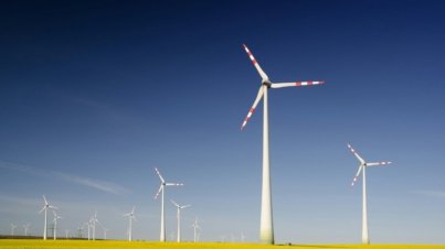 windmills on grass field at daytime